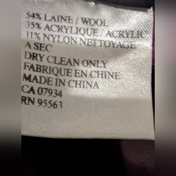 Simon Chang Vintage Designer Avant Garde Wool Skirt & Sweater Set Purple Sz L - Picture 16 of 17